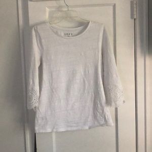 Medium, white, 3/4 sleeve blouse from Loft